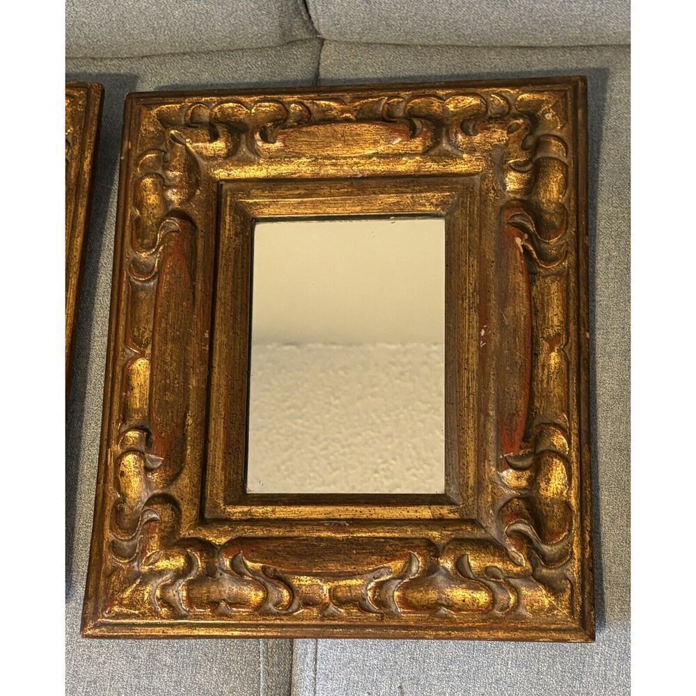 Vintage La Barge Mirrors (2) Wooden 13 X 11 Small Space Home Decor Gallery Wall - Picture 5 of 6